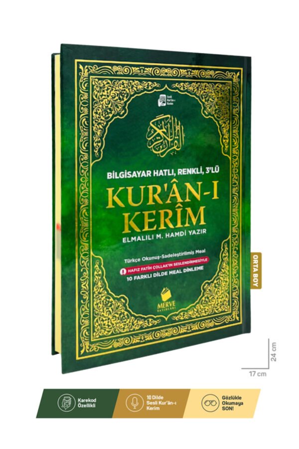 Orta Boy Üçlü Kuranı Kerim Arapça Türkçe Okunuş Ve Türkçe Meali