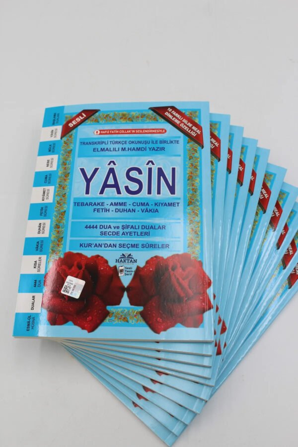Ekonomik Hediyelik 10 Adet Yasin-i Şerif Mavi Renk 80 Shf. Orta Boy(17x24cm) QR Kod/Meal/Arapça
