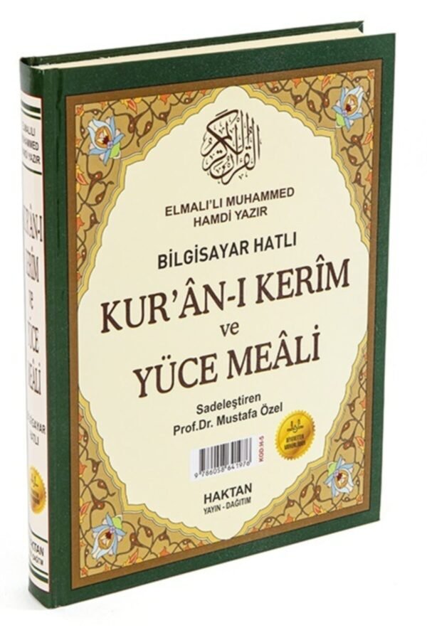 Ortaboy Arapça Bilgisayar Hatlı Ve Diyanet Mühürlü Yüce Mealli Yeşil Renk Ebat 16x24