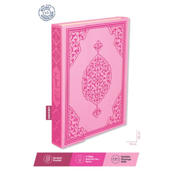 Kur'an-ı Kerim Bilgisayar Hatlı Pembe Renk Hafız Boy (kur-an 039) Sesli Kur-an & Diyanet Mühürlüdür