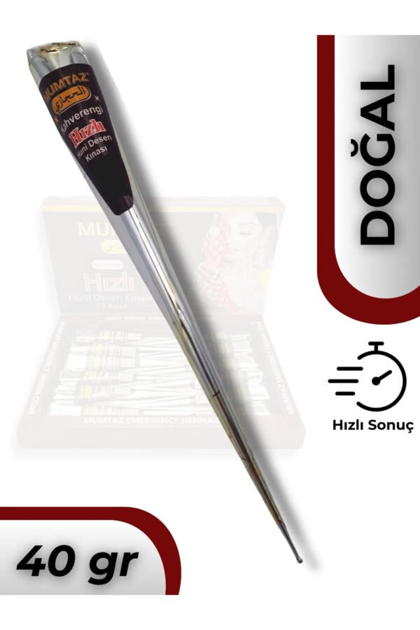(Kahverengi) Mumtaz Koni Kına – 40 gr | Hızlı Etkili Doğal El ve Vücut Kınası