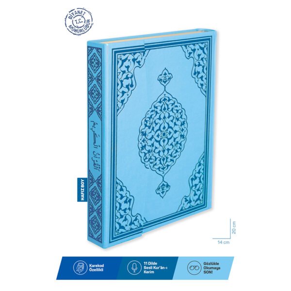 Kur'an-ı Kerim Bilgisayar Hatlı Mavi Renk Hafız Boy (kur-an 040) Sesli Kur-an & Diyanet Mühürlüdür